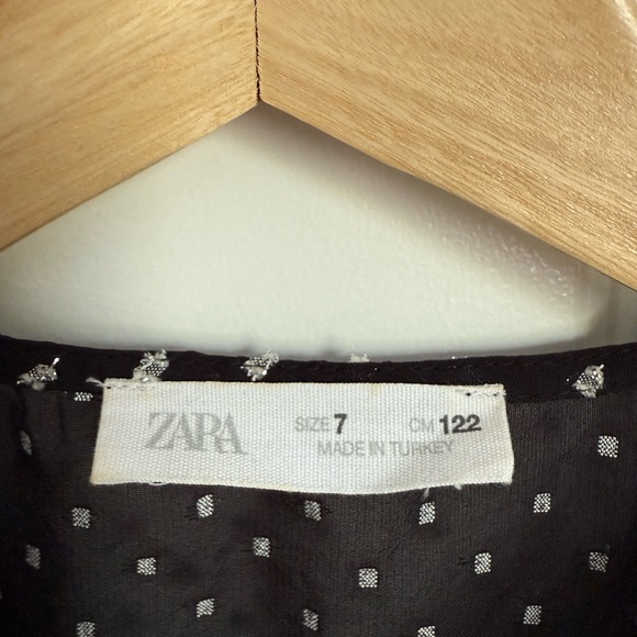 Zara Black and Silver Puff Sleeve V-Neck Sundress - Picture 5 of 5